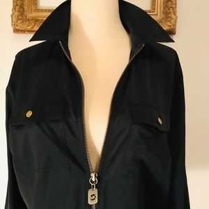 Michael Kors Black ZIP Up Soft Light Jacker.